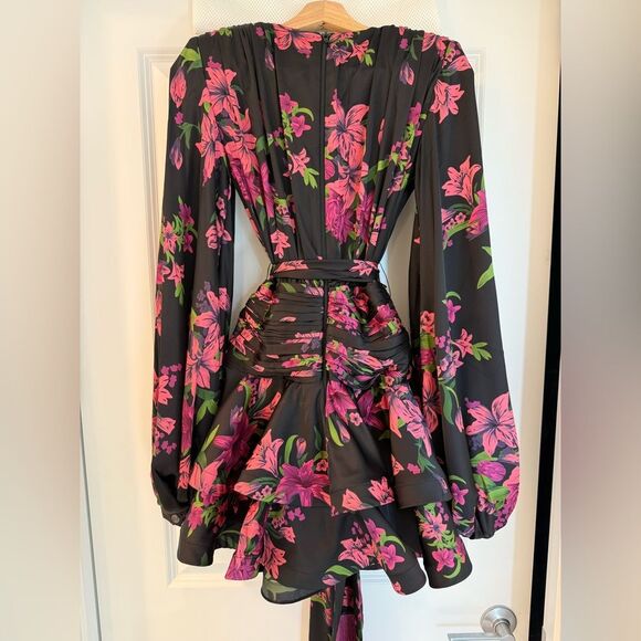 NEW Bronx and Banco Bedouin Lily Minidress Floral Black and Pink - Picture 16 of 16